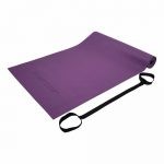 Коврик для йоги из ПВХ, 4 мм, с эластичным шнуром, фиолетовый (182x61 см)